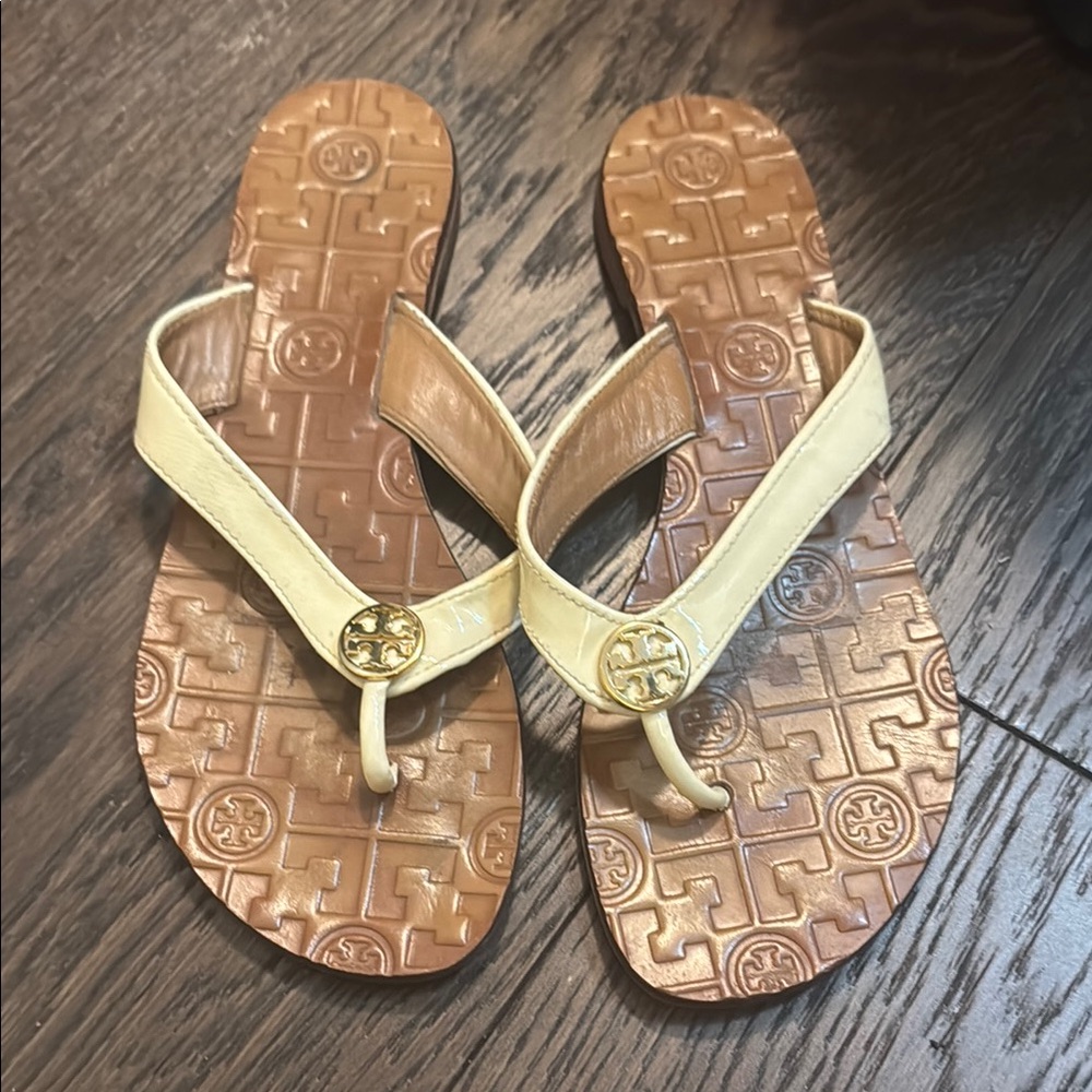 Tory Burch Yellow and Brown Sandals